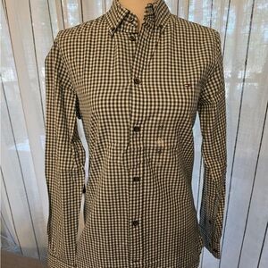 Tommy Hilfiger Men's Green and White Checkered Shirt